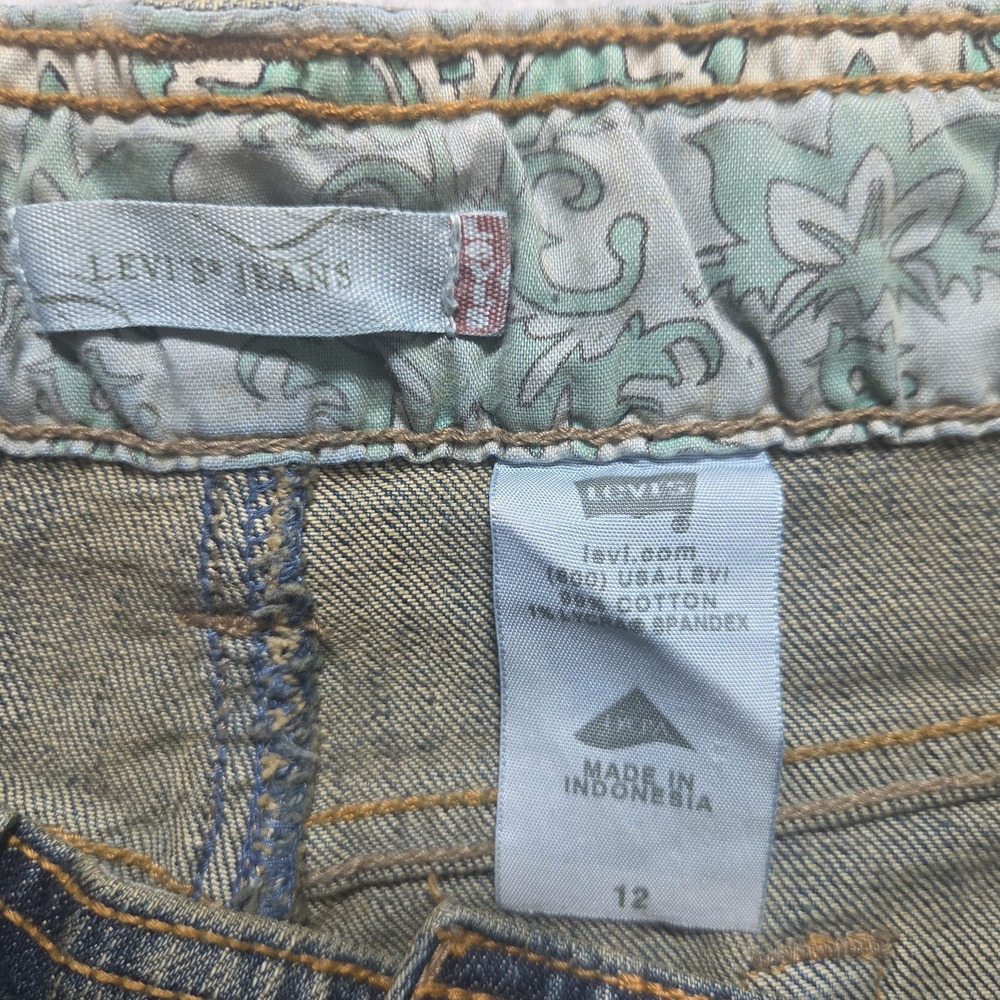 Y2k Levi's Denim Skirt Womens Size 12 Blue Long Mini Western - Picture 3 of 7